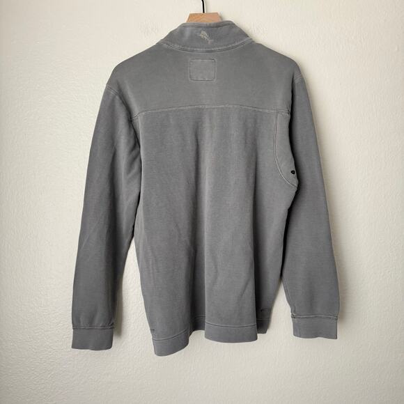 Vintage Tommy Bahama Mens Gray Rib Quarter Zip Sweater 100% Cotton Size Medium - Picture 7 of 11